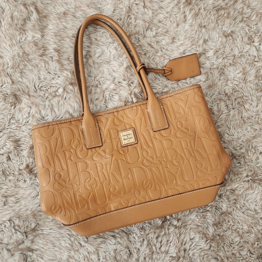 Authentic Dooney & Bourke Vintage Y2K Retro‎ Grafica Small Tote Tan